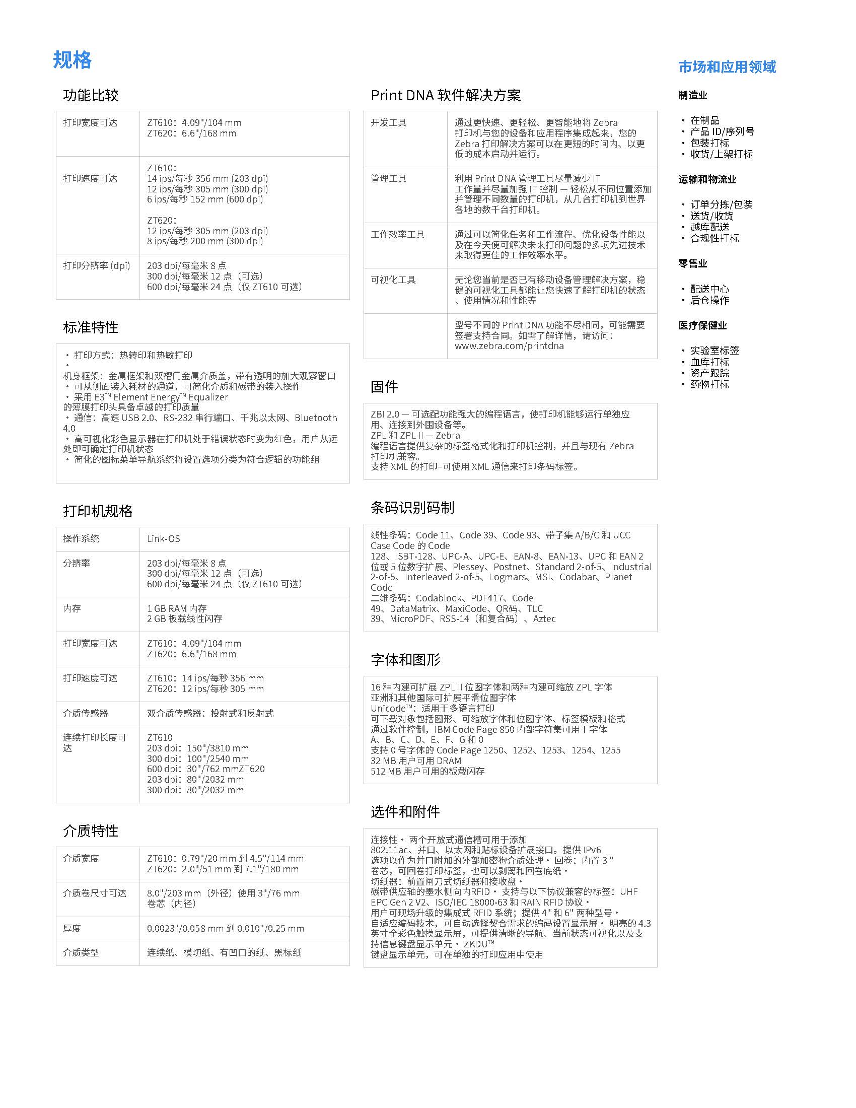 斑马工业打印机ZT610/610RFID/620/620RFID(图3)
